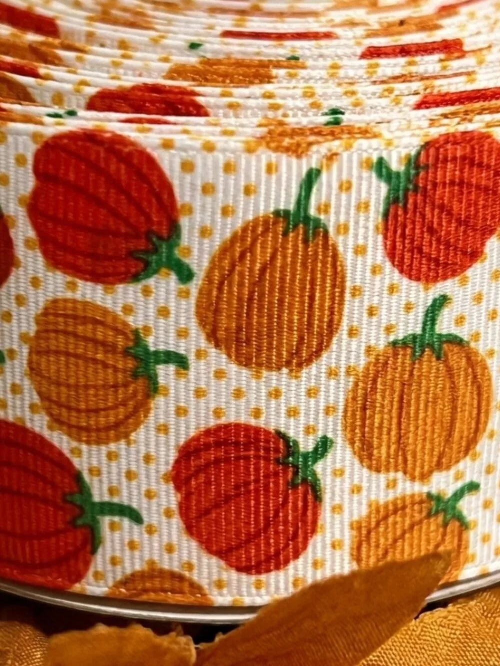 Orange Pumpkin Grosgrain Ribbon 1.5